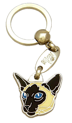 Siamese cat <br> (keyring, engraving included)